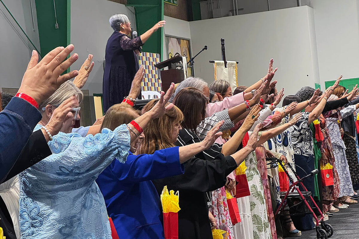Bishop Lizzette Gabriel Montalvo recognizes the legacy of women in ministry during the Methodist Church of Puerto Rico’s 11th Connectional Conference, held  June 25-28 in Juana Díaz, Puerto Rico. Despite the challenges facing Puerto Rico, Gabriel Montalvo said the denomination continues to experience growth. Photo by the Rev. Gustavo Vásquez, UM News.