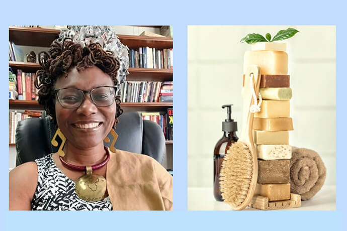 The Rev. Andrea Byer Thomas makes therapeutic soaps and creams to soothe skin allergies. Photos courtesy of Handmade Luxuries.