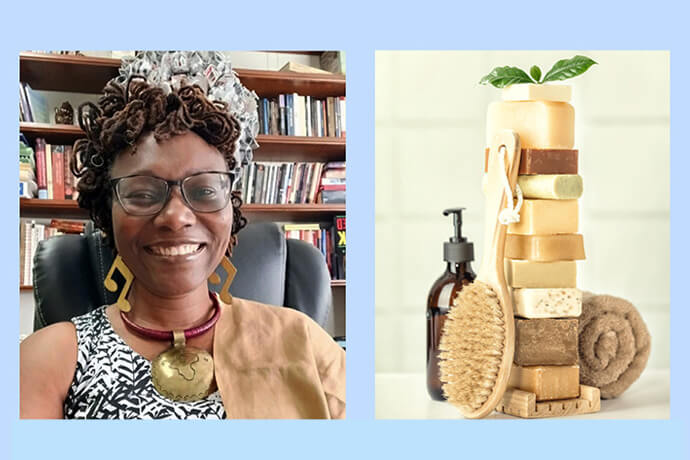 The Rev. Andrea Byer Thomas makes therapeutic soaps and creams to soothe skin allergies. Photos courtesy of Handmade Luxuries.