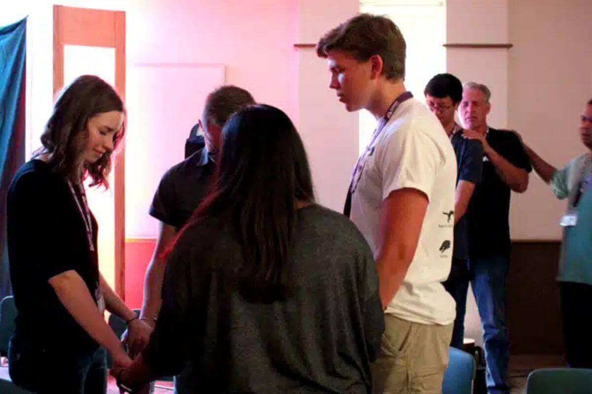 Participants gather in prayer at a local vocational discernment event supported by the Young Clergy Vocational Discernment Grant Fund. Applications are open for a new grant cycle that will fund programs across the denomination designed to help future leaders discern and respond to God’s call to ministry.