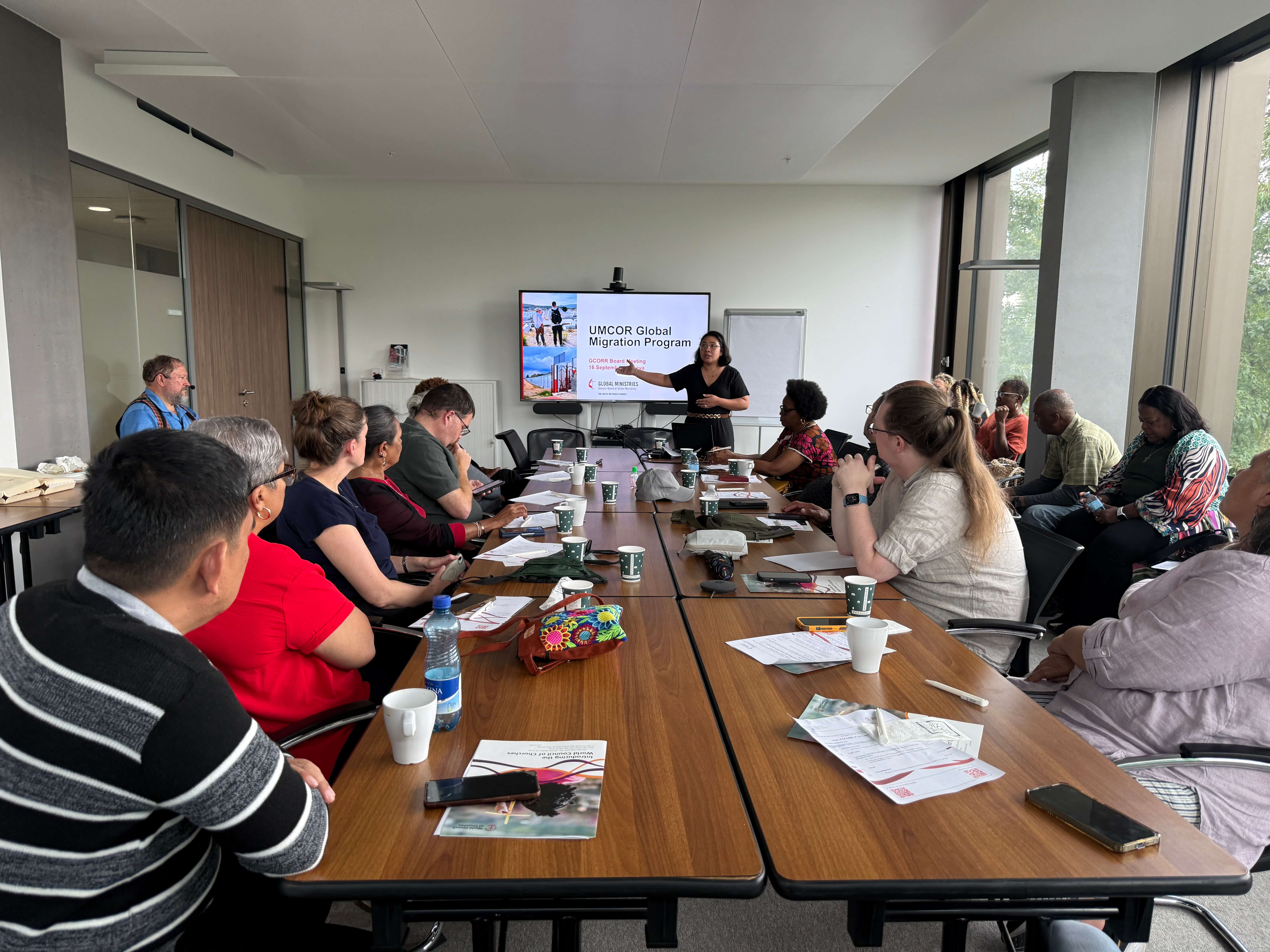 Photo: A presentation by Missionary Joy Eva Bohol, United Methodist Committee on Relief (UMCOR) Regional Migration Specialist for Europe and the Middle East and North Africa (MENA).